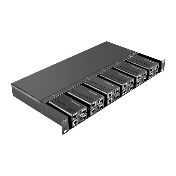 1RU 12 Slot Fiber Media Converter Chassis